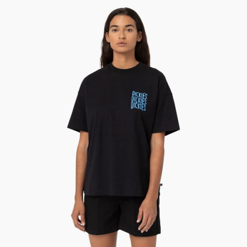 Dickies Creswell Grafice T-Shirt Negrii | THZJ6369