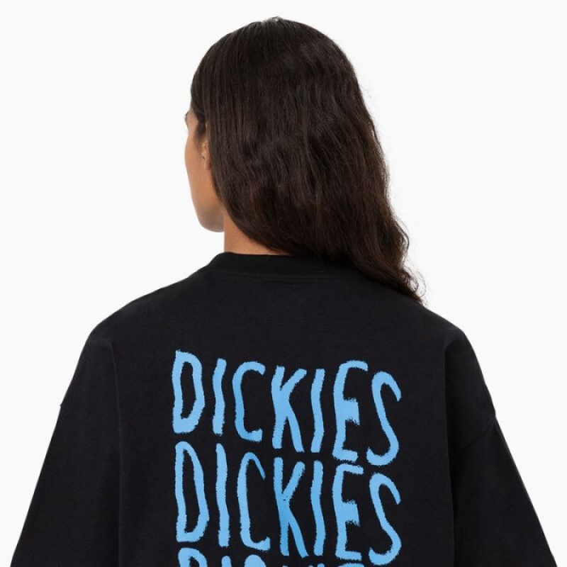 Dickies Creswell Grafice T-Shirt Negrii | THZJ6369
