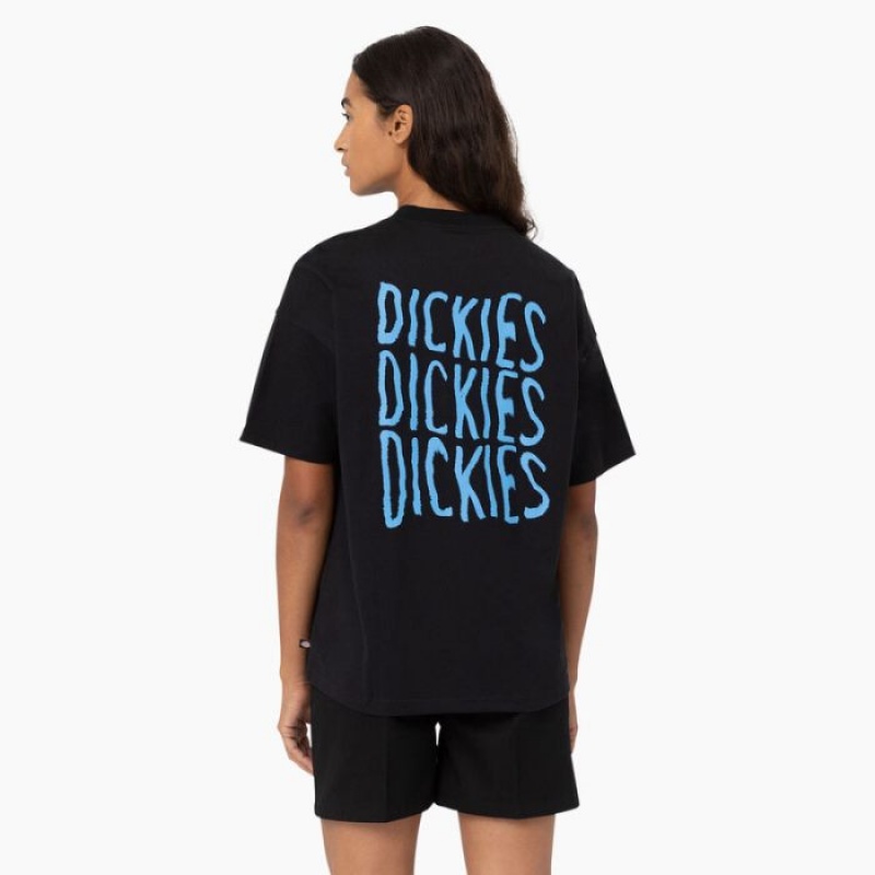 Dickies Creswell Grafice T-Shirt Negrii | THZJ6369