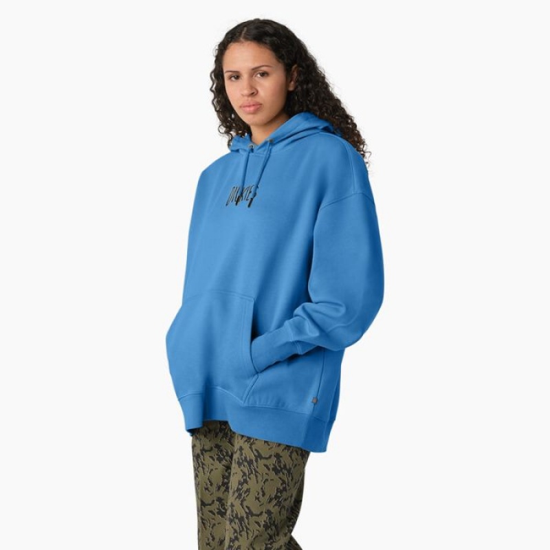 Dickies Creswell Hoodie Azur Albastri | UYPP8941