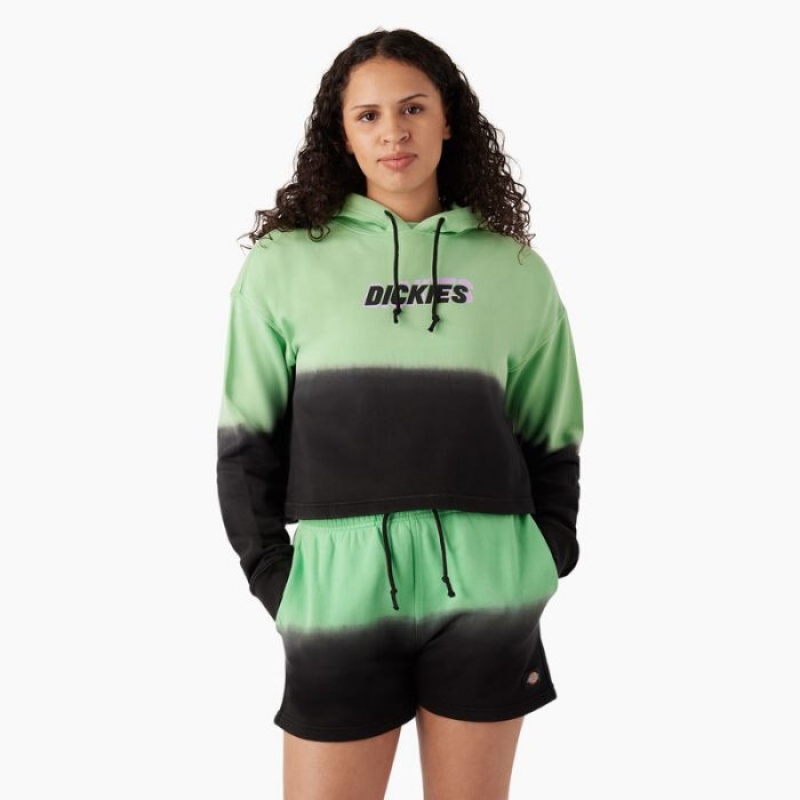Dickies Cropped Ombre Hoodie Verde Menta Negrii | HYQP1484