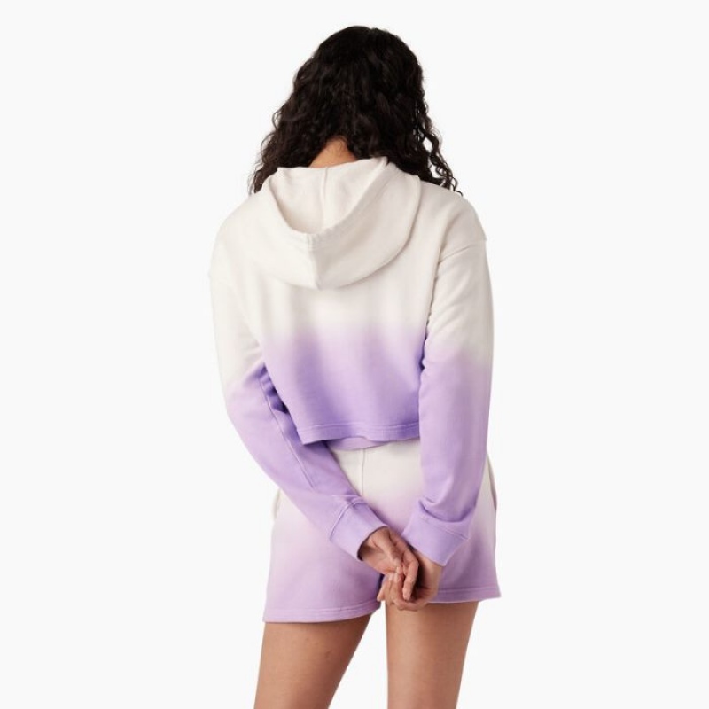 Dickies Cropped Ombre Hoodie Violet Roz | CJLO2652