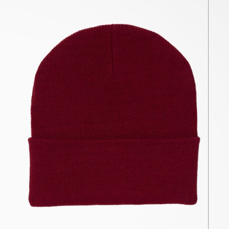 Dickies Cuffed Knit Beanie Rosii Inchis | WOLL5590