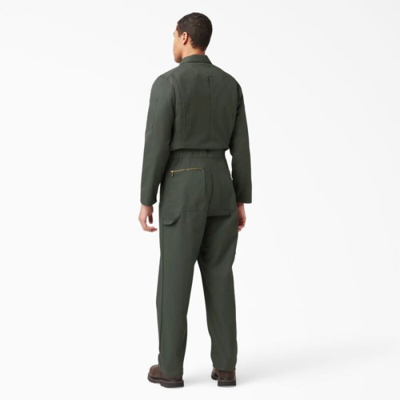 Dickies Deluxe Blended Long Sleeve Coveralls Masline Verzi Verzi | UCKL4441
