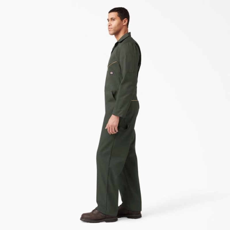 Dickies Deluxe Blended Long Sleeve Coveralls Masline Verzi Verzi | UCKL4441