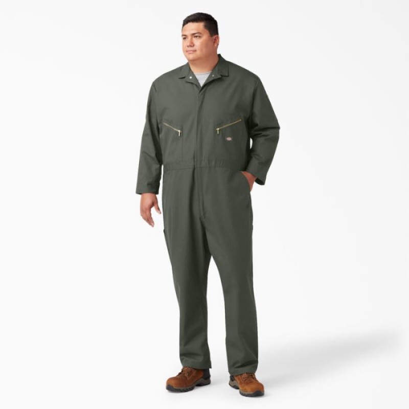 Dickies Deluxe Blended Long Sleeve Coveralls Masline Verzi Verzi | UCKL4441