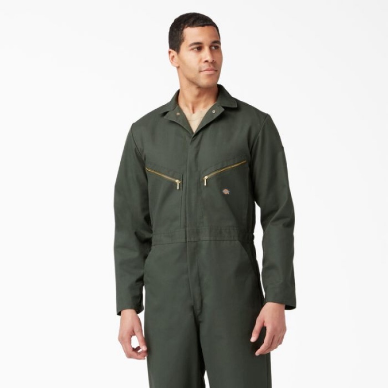 Dickies Deluxe Blended Long Sleeve Coveralls Masline Verzi Verzi | UCKL4441