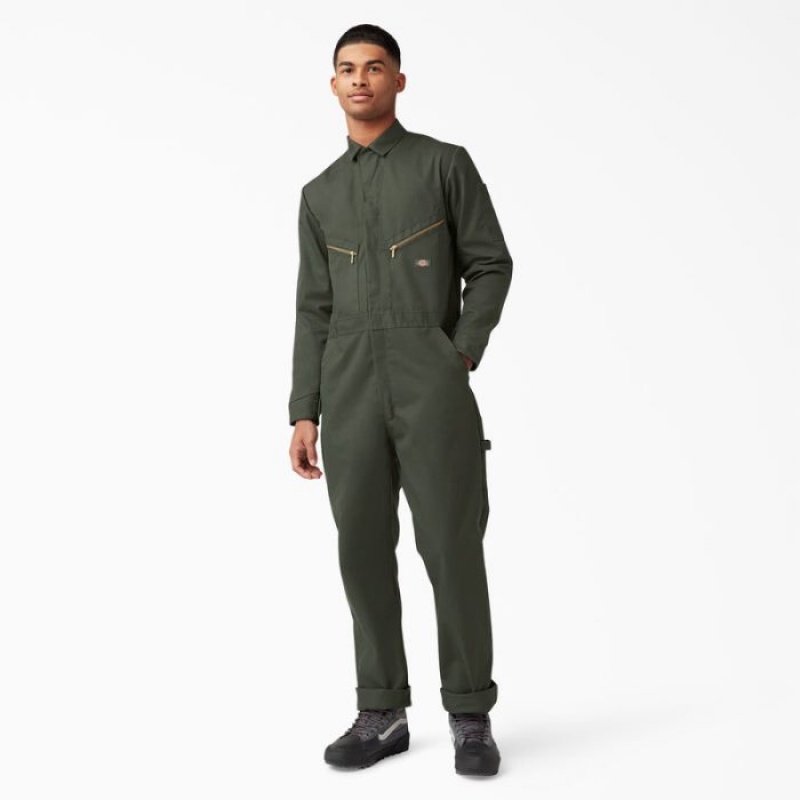Dickies Deluxe Blended Long Sleeve Coveralls Masline Verzi Verzi | UCKL4441
