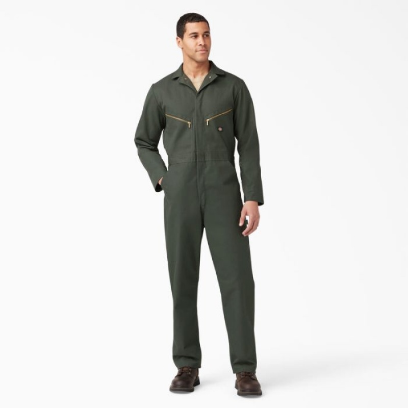 Dickies Deluxe Blended Long Sleeve Coveralls Masline Verzi Verzi | UCKL4441