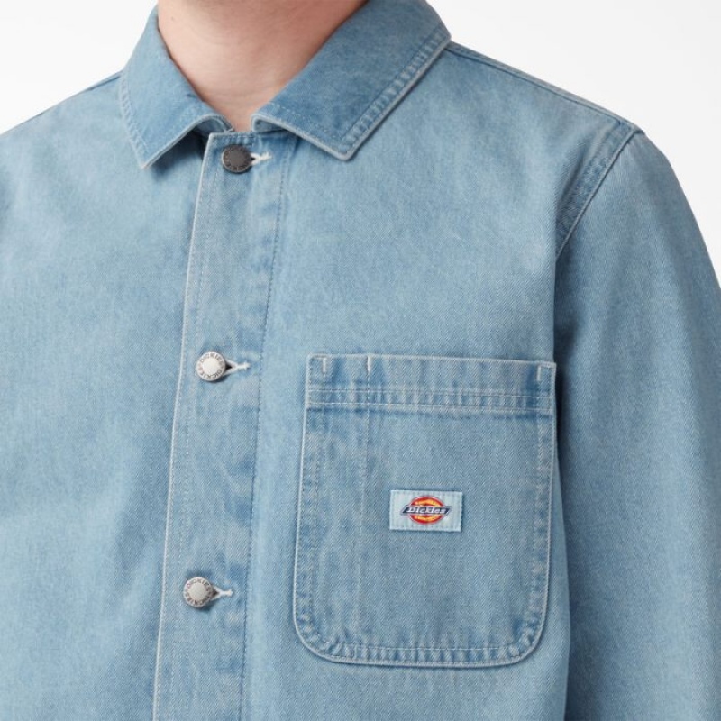 Dickies Denim Chore Coat Albastri Deschis | MIEB0478