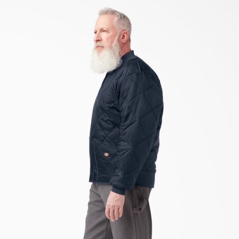 Dickies Diamond Matlasat Jacket Bleumarin | FMSD5532