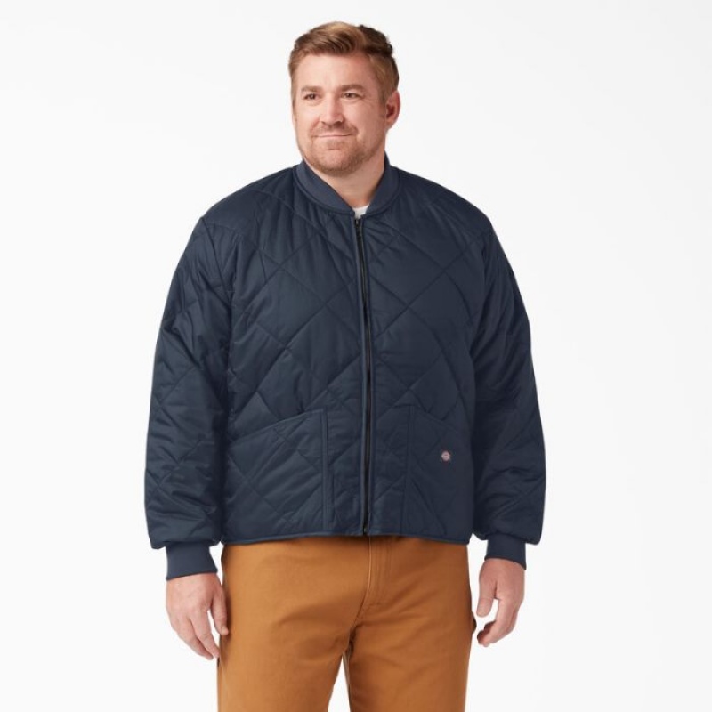 Dickies Diamond Matlasat Jacket Bleumarin | FMSD5532