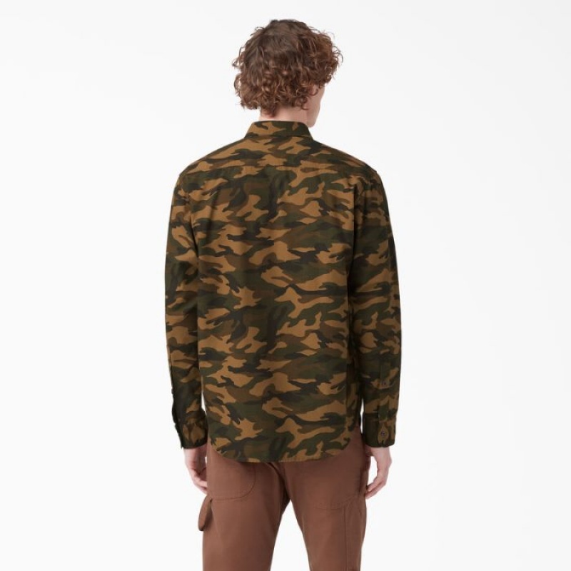 Dickies Dickies 1922 Long Sleeve Lucru Shirt Maro Negrii Camuflaj | BVNS8874