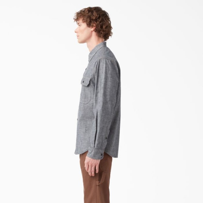 Dickies Dickies 1922 Long Sleeve Lucru Shirt Negrii | DZMG6913