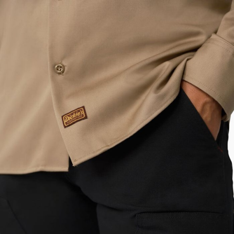 Dickies Dickies 1922 Premium Twill Long Sleeve Shirt Rinsed Maple | WGHP7013