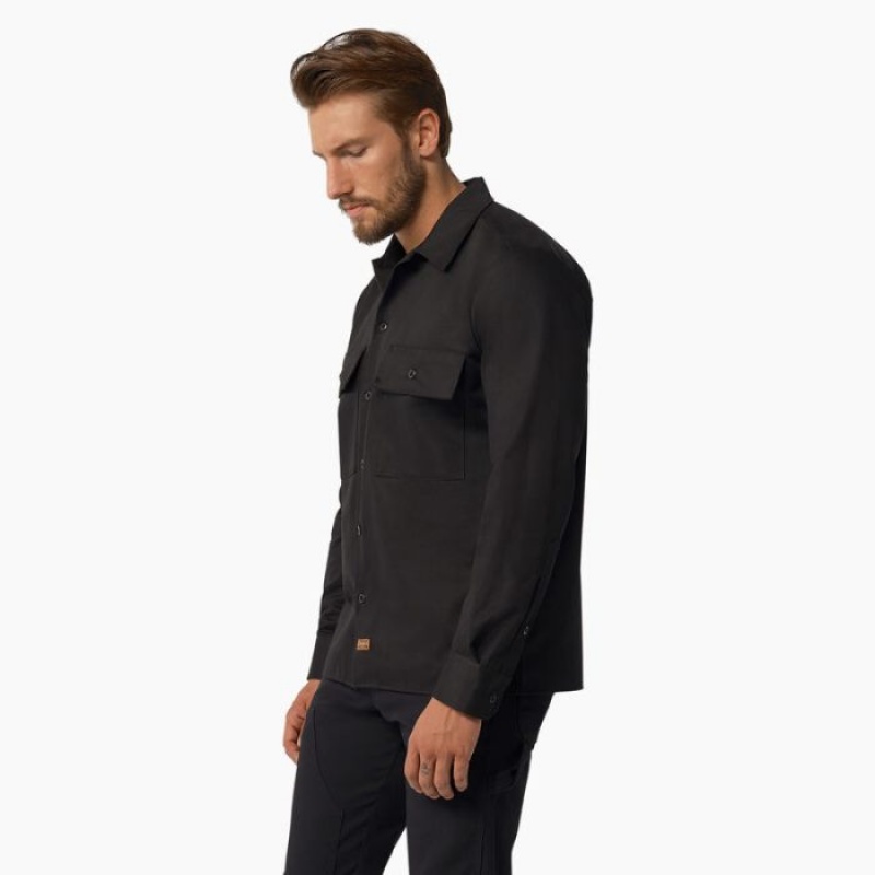 Dickies Dickies 1922 Premium Twill Long Sleeve Shirt Negrii | DODU2136
