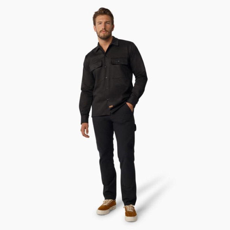 Dickies Dickies 1922 Premium Twill Long Sleeve Shirt Negrii | DODU2136