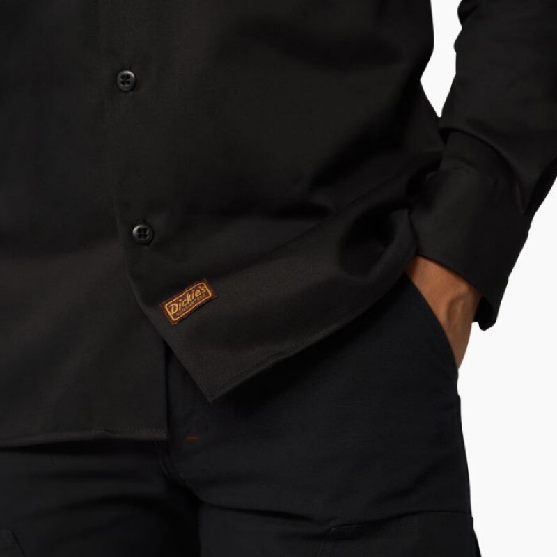 Dickies Dickies 1922 Premium Twill Long Sleeve Shirt Negrii | DODU2136