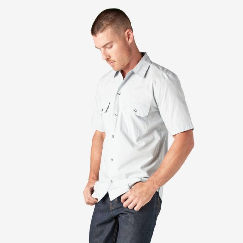 Dickies Dickies 1922 Scurte Sleeve Lucru Shirt Albastri Deschis | UMZZ0931