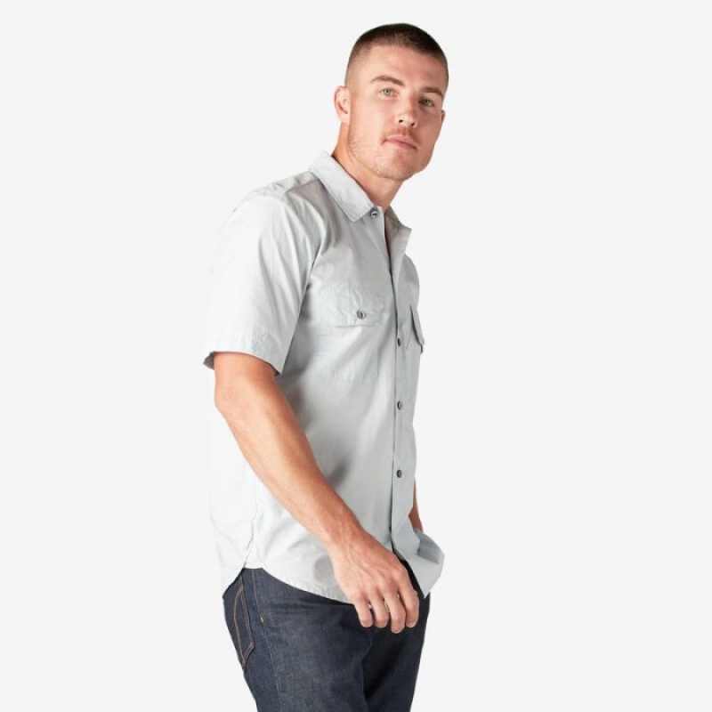 Dickies Dickies 1922 Scurte Sleeve Lucru Shirt Albastri Deschis | UMZZ0931