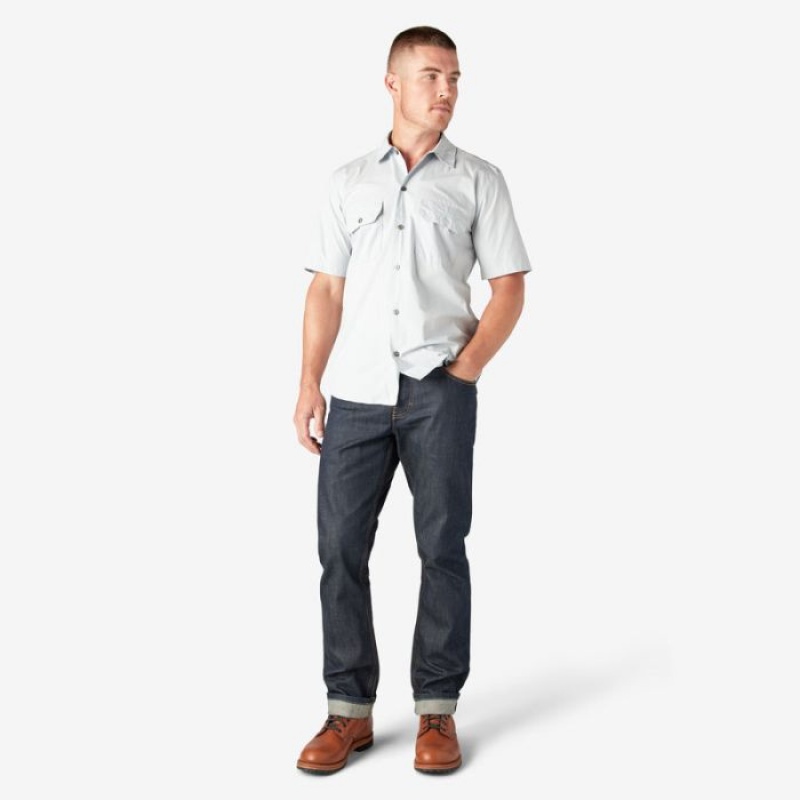Dickies Dickies 1922 Scurte Sleeve Lucru Shirt Albastri Deschis | UMZZ0931