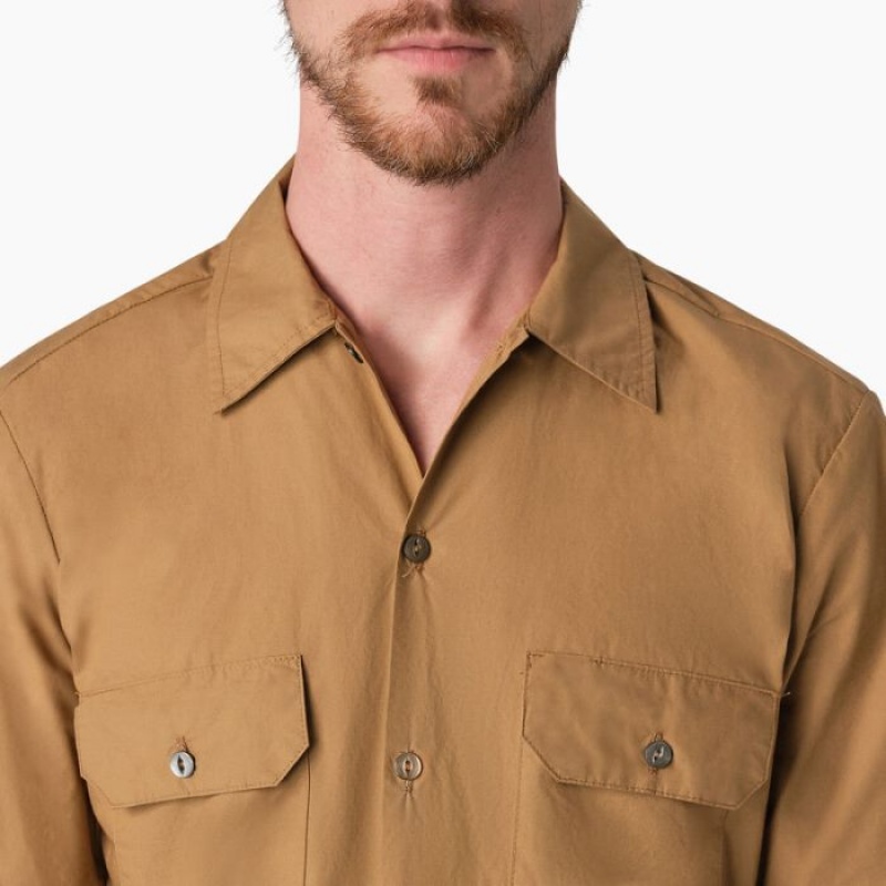 Dickies Dickies 1922 Scurte Sleeve Lucru Shirt Rinsed Maple | YWAH7030