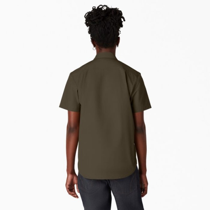 Dickies Dickies 1922 Scurte Sleeve Lucru Shirt Masline Verzi Verzi | DDWJ1033