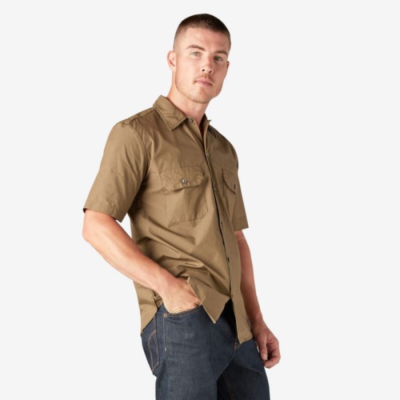 Dickies Dickies 1922 Scurte Sleeve Lucru Shirt Masline Verzi Verzi | DDWJ1033