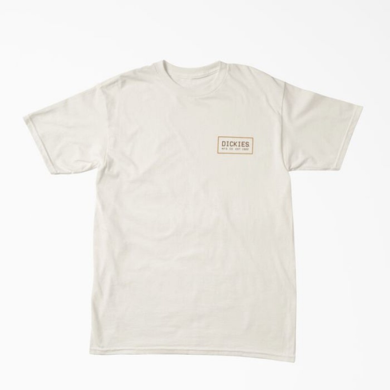 Dickies Dickies Mfg. Box Logo Grafice T-Shirt Albi | WPDX5673
