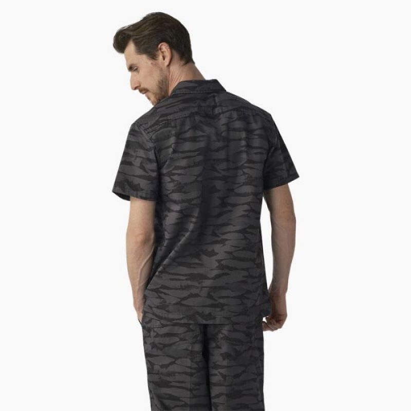 Dickies Dickies Skateboarding Cooling Relaxed Fit Shirt Negrii Camuflaj | CXMJ9727