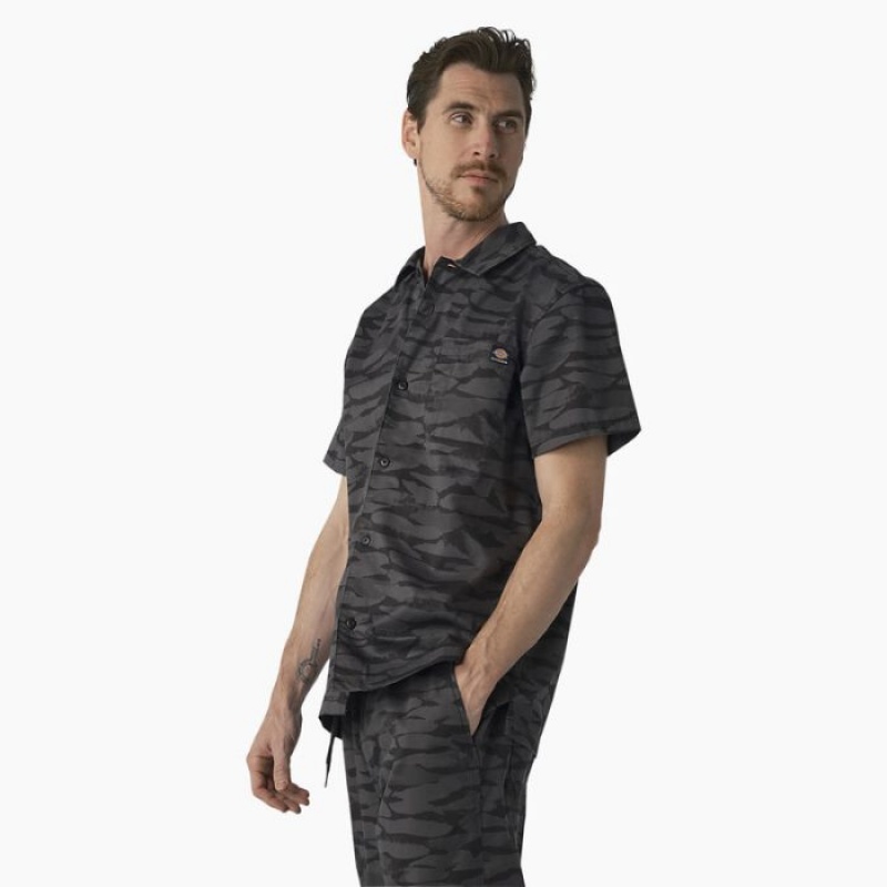 Dickies Dickies Skateboarding Cooling Relaxed Fit Shirt Negrii Camuflaj | CXMJ9727