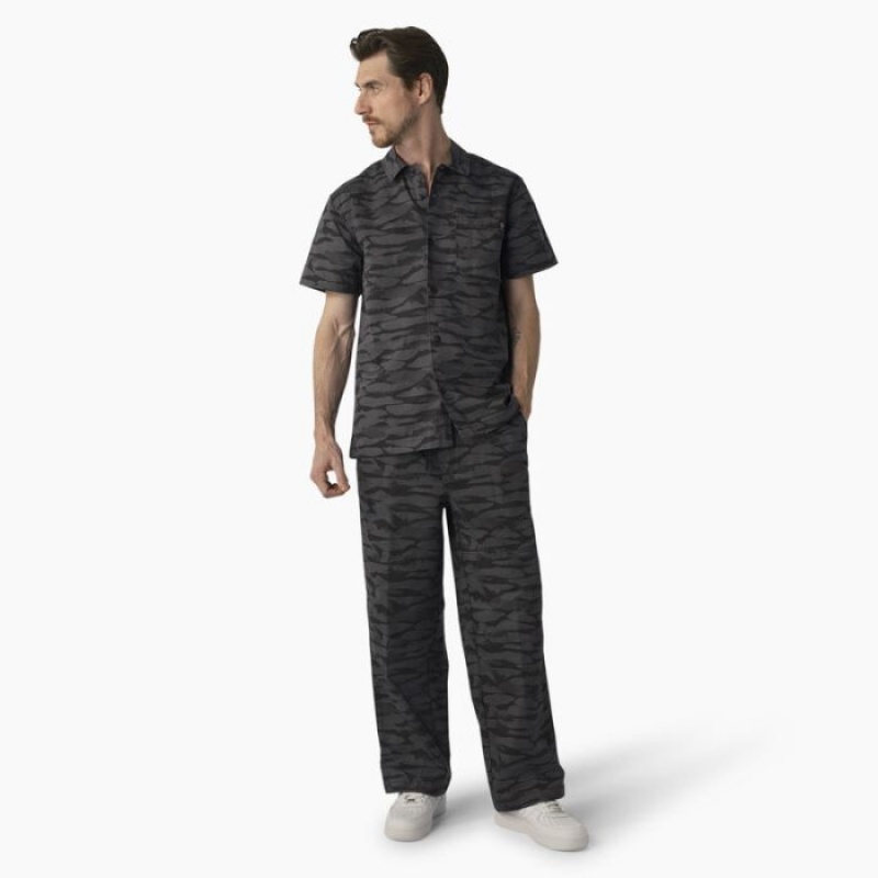 Dickies Dickies Skateboarding Cooling Relaxed Fit Shirt Negrii Camuflaj | CXMJ9727