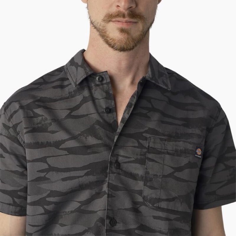 Dickies Dickies Skateboarding Cooling Relaxed Fit Shirt Negrii Camuflaj | CXMJ9727