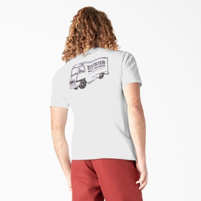 Dickies Dickies Skateboarding Pool Drainage Grafice T-Shirt Albi | XHJP9486