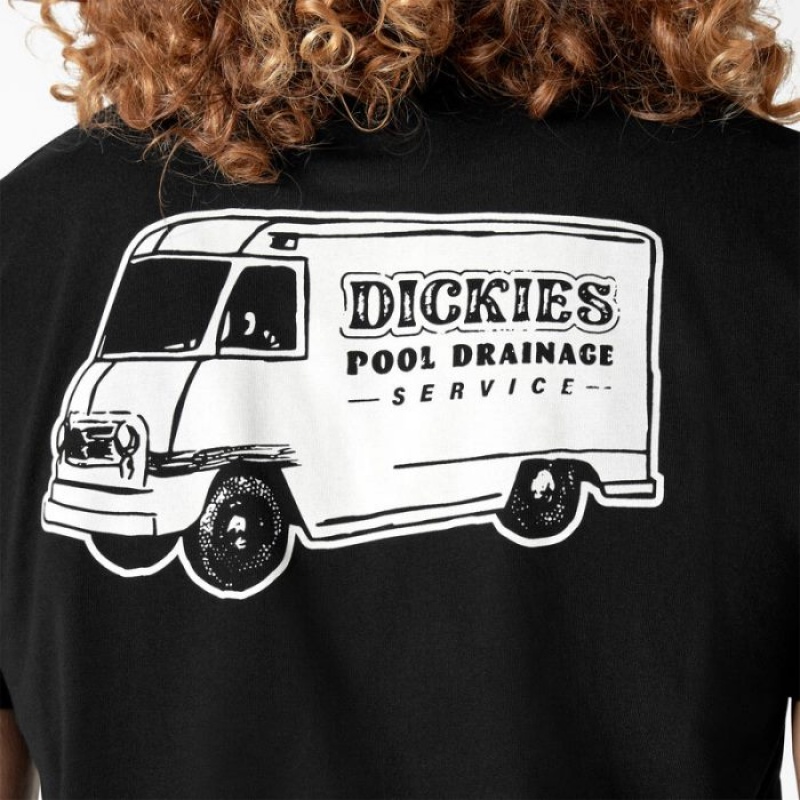 Dickies Dickies Skateboarding Pool Drainage Grafice T-Shirt Negrii | EEXA2910