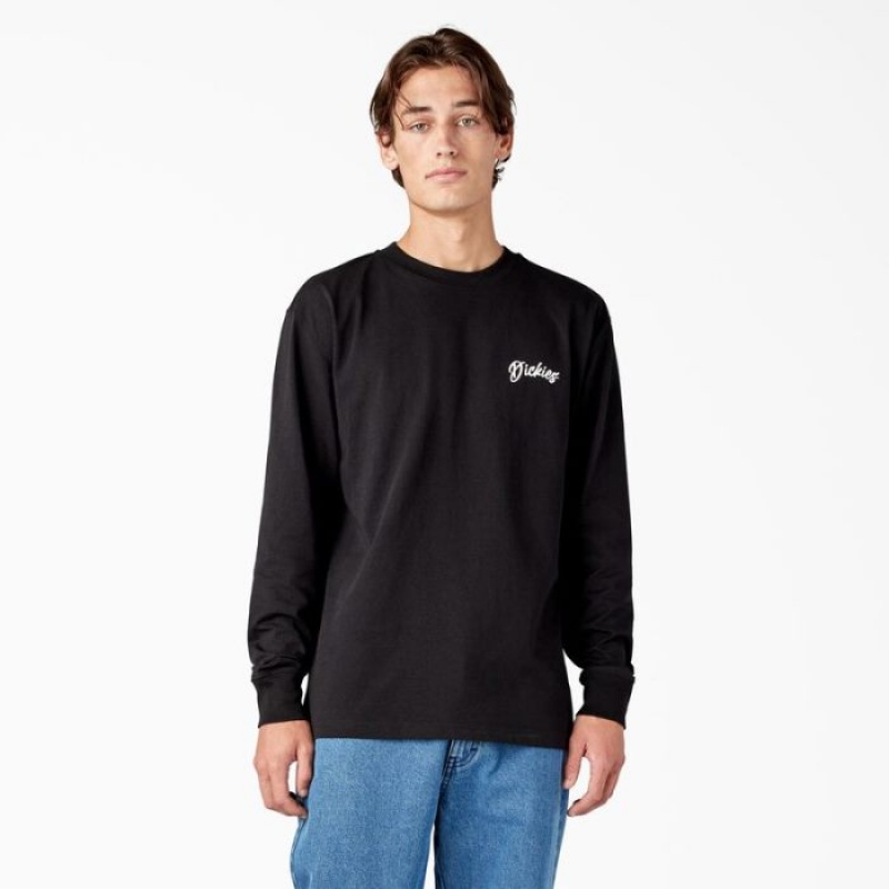 Dickies Dighton Long Sleeve Grafice T-Shirt Negrii | JBYX1547