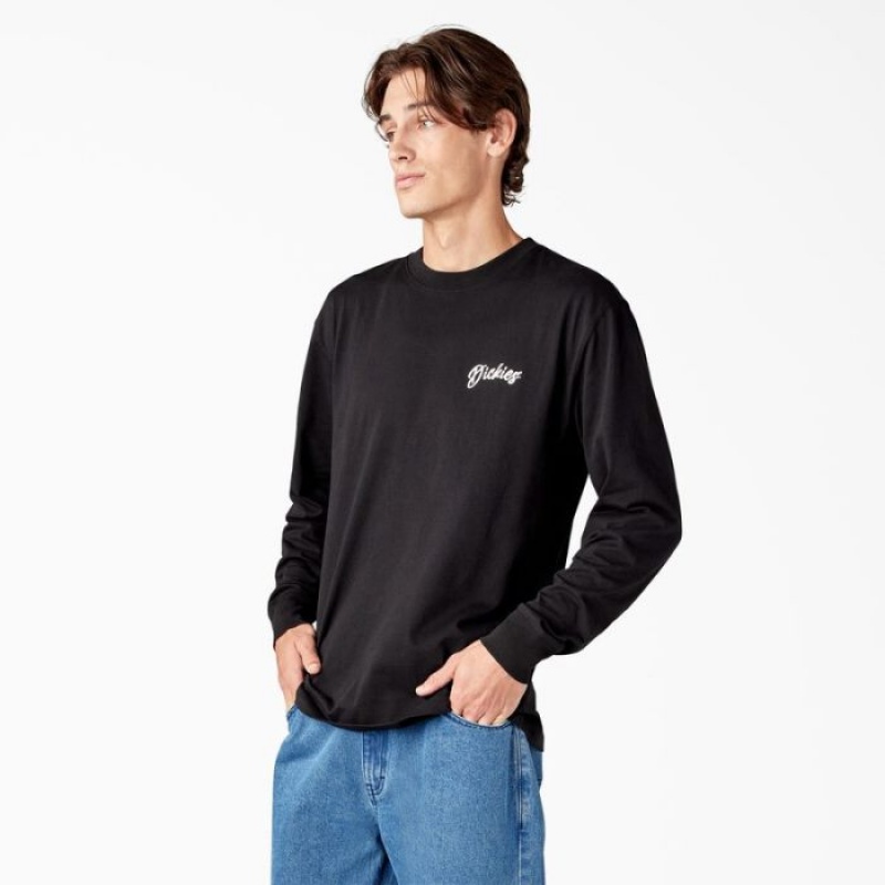 Dickies Dighton Long Sleeve Grafice T-Shirt Negrii | JBYX1547