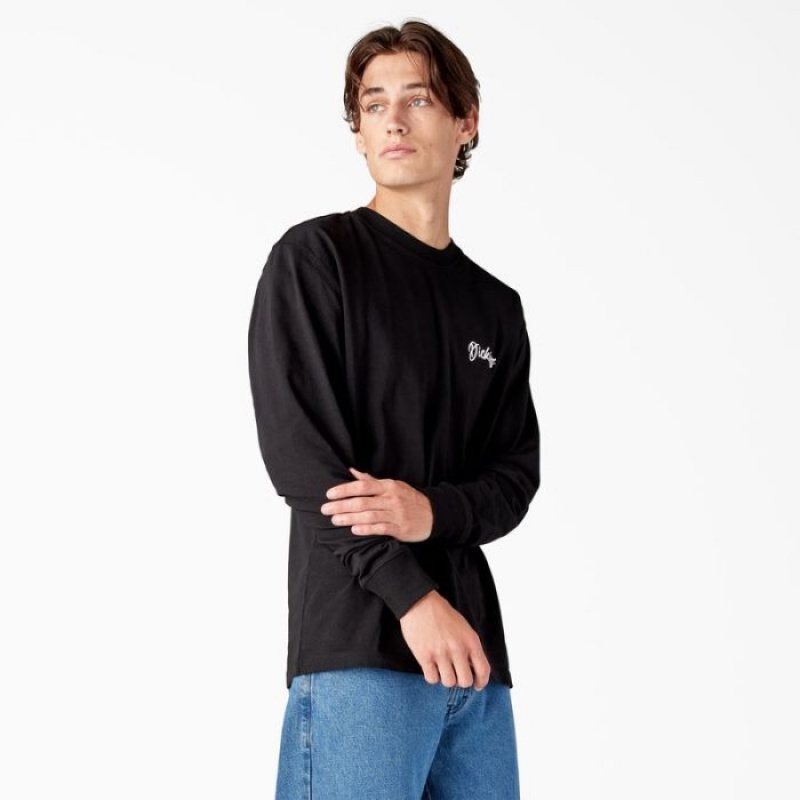 Dickies Dighton Long Sleeve Grafice T-Shirt Negrii | JBYX1547