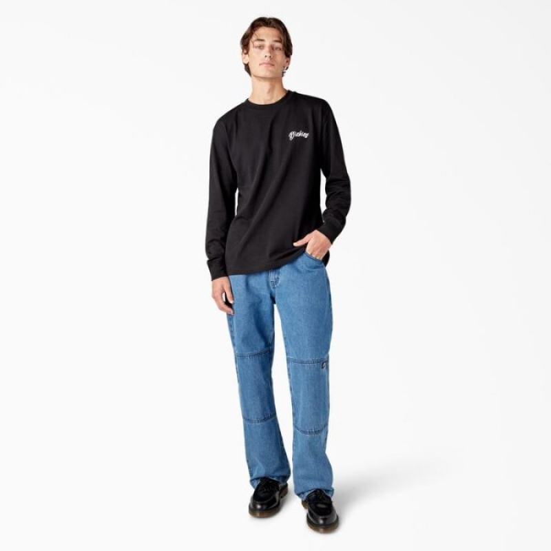 Dickies Dighton Long Sleeve Grafice T-Shirt Negrii | JBYX1547