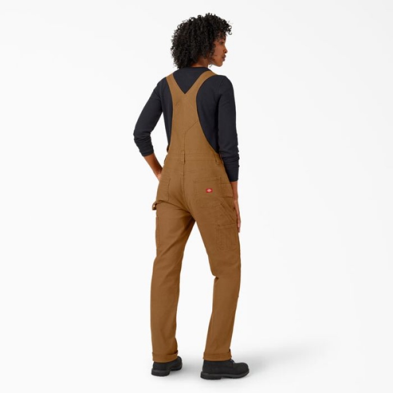 Dickies Drept Fit Duck Double Front Bib Overalls Maro | DVFU6896