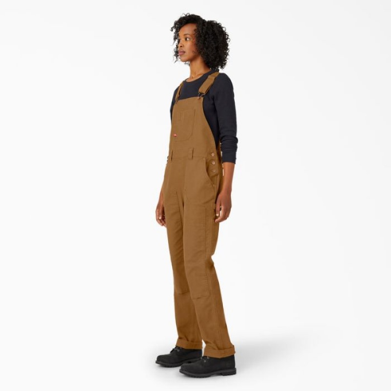 Dickies Drept Fit Duck Double Front Bib Overalls Maro | DVFU6896