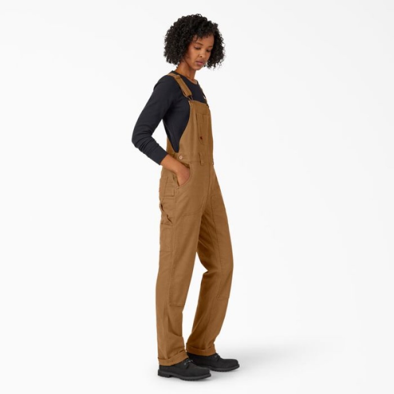 Dickies Drept Fit Duck Double Front Bib Overalls Maro | DVFU6896