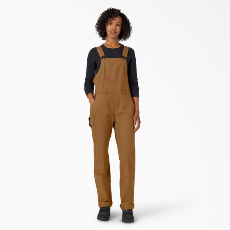 Dickies Drept Fit Duck Double Front Bib Overalls Maro | DVFU6896