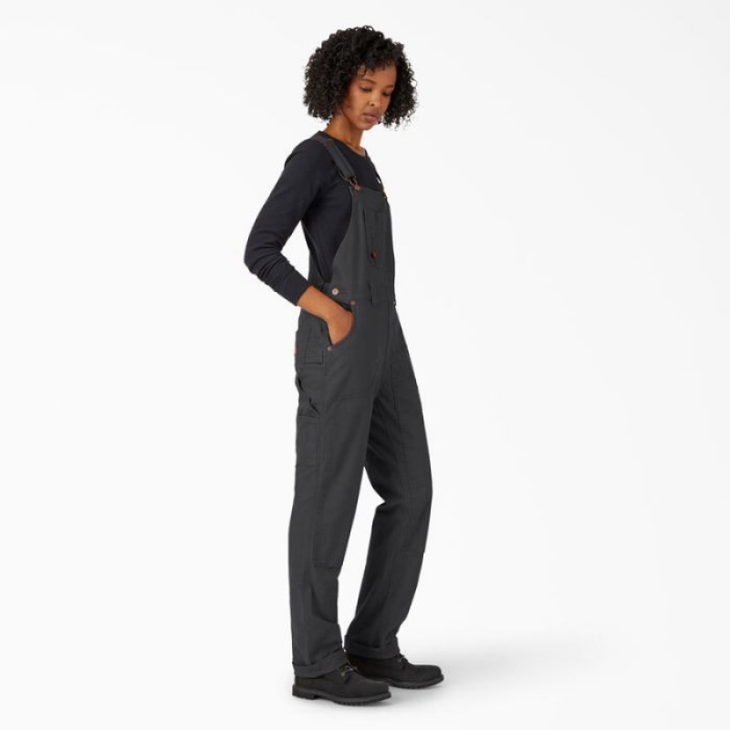 Dickies Drept Fit Duck Double Front Bib Overalls Negrii | TFXC7553