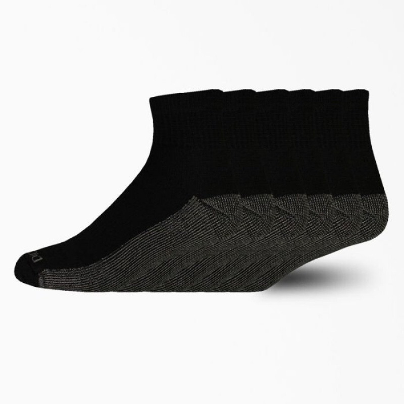 Dickies Dri-Tech Quarter Socks, Size 12-15, 6-Pack Negrii | RJMM3307