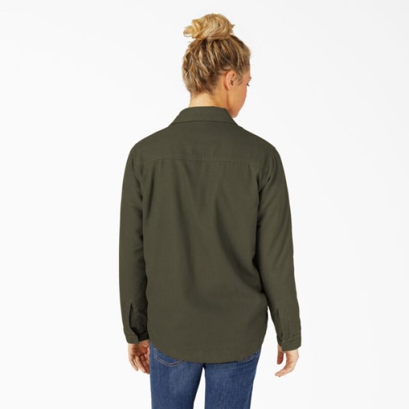 Dickies Duck High Pile Fleece Captusite Chore Coat Verzi | JBUA9242