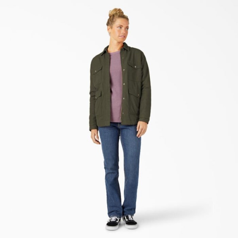 Dickies Duck High Pile Fleece Captusite Chore Coat Verzi | JBUA9242