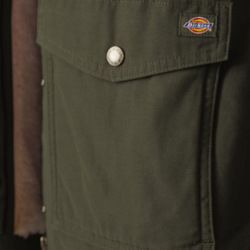 Dickies Duck High Pile Fleece Captusite Chore Coat Verzi | JBUA9242
