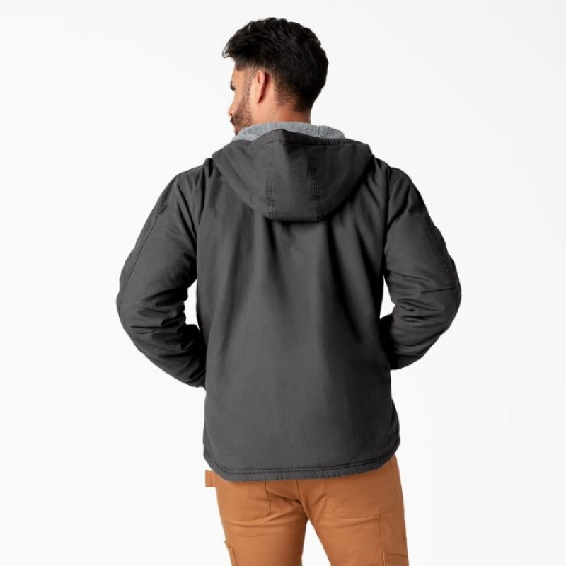 Dickies Duck Panza High Pile Fleece Captusite Jacket Rinsed Slate | BNYN3026
