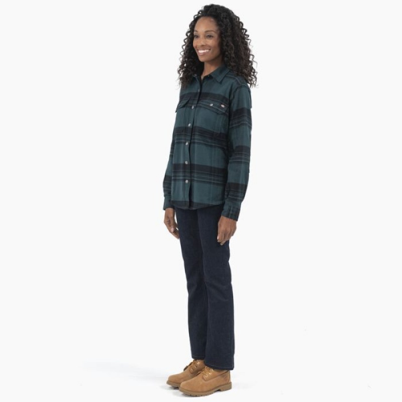 Dickies DuraTech Renegade Flannel Shirt Negrii | UNMG3230